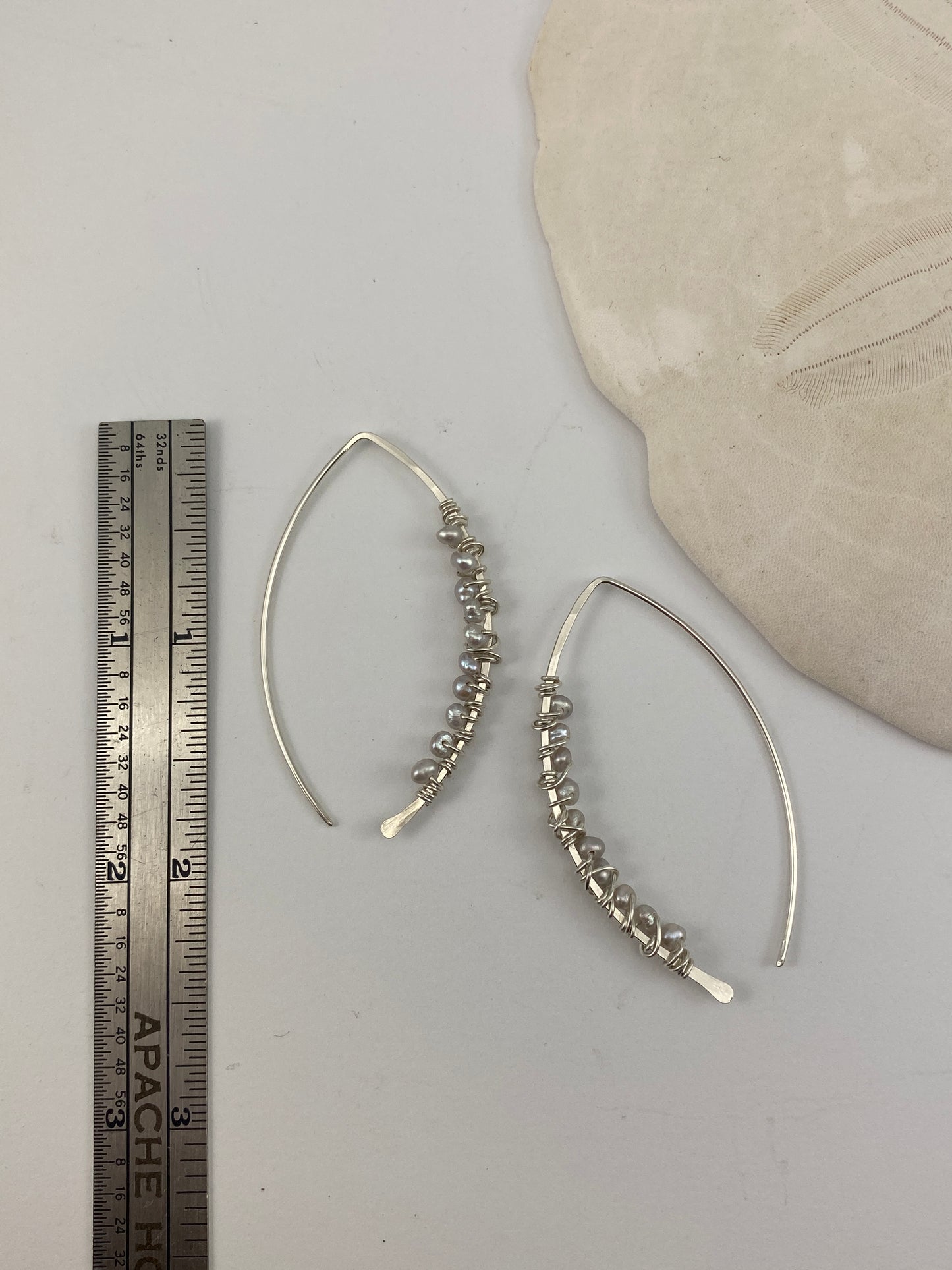 Silver Marquis Threaders Interlaced Silver Pearls