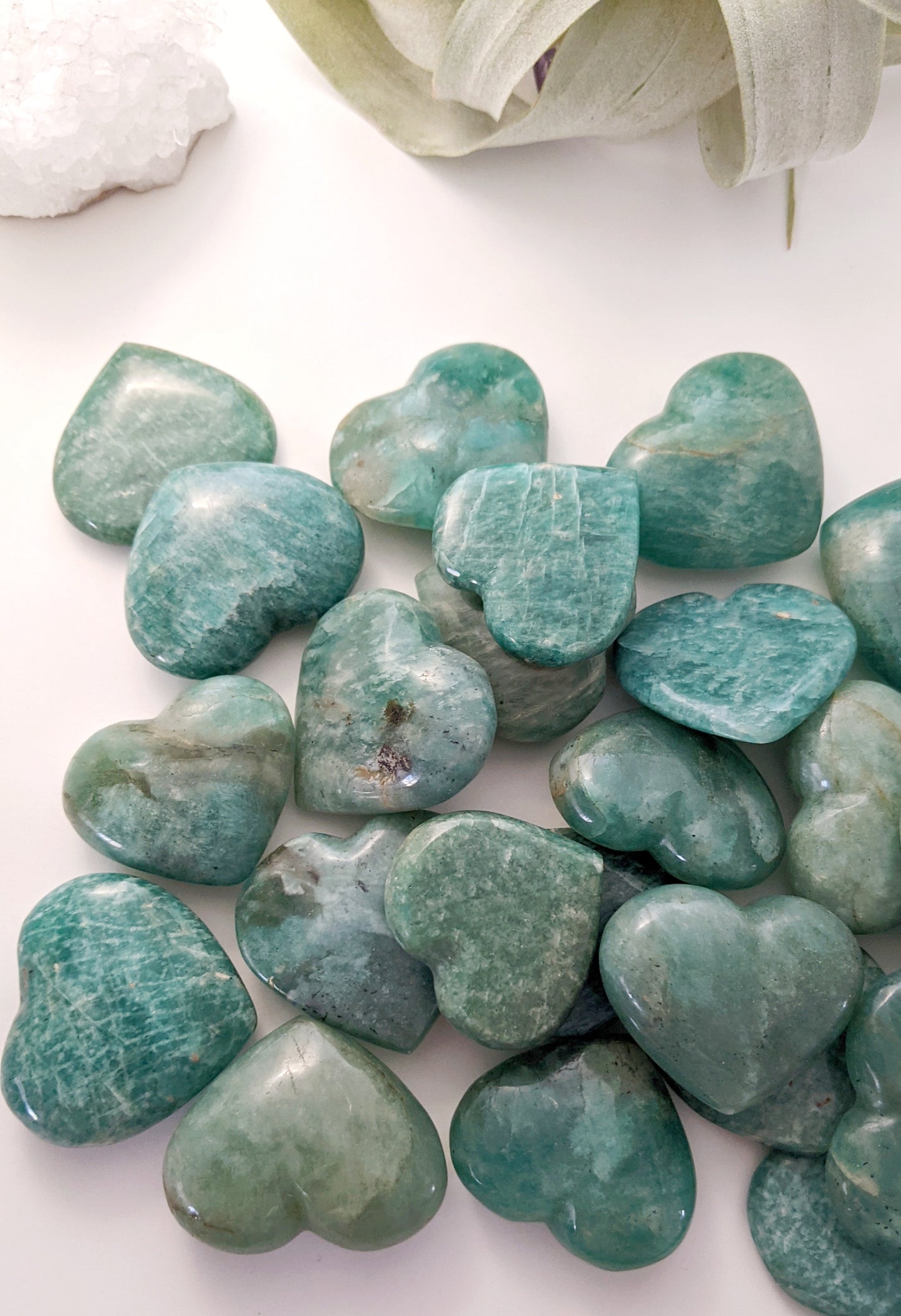 Amazonite Stone Heart| Healing Crystals | Chakra Stones | Worry Stone | Palm Stone | Heart Stone | Crystal Gifts