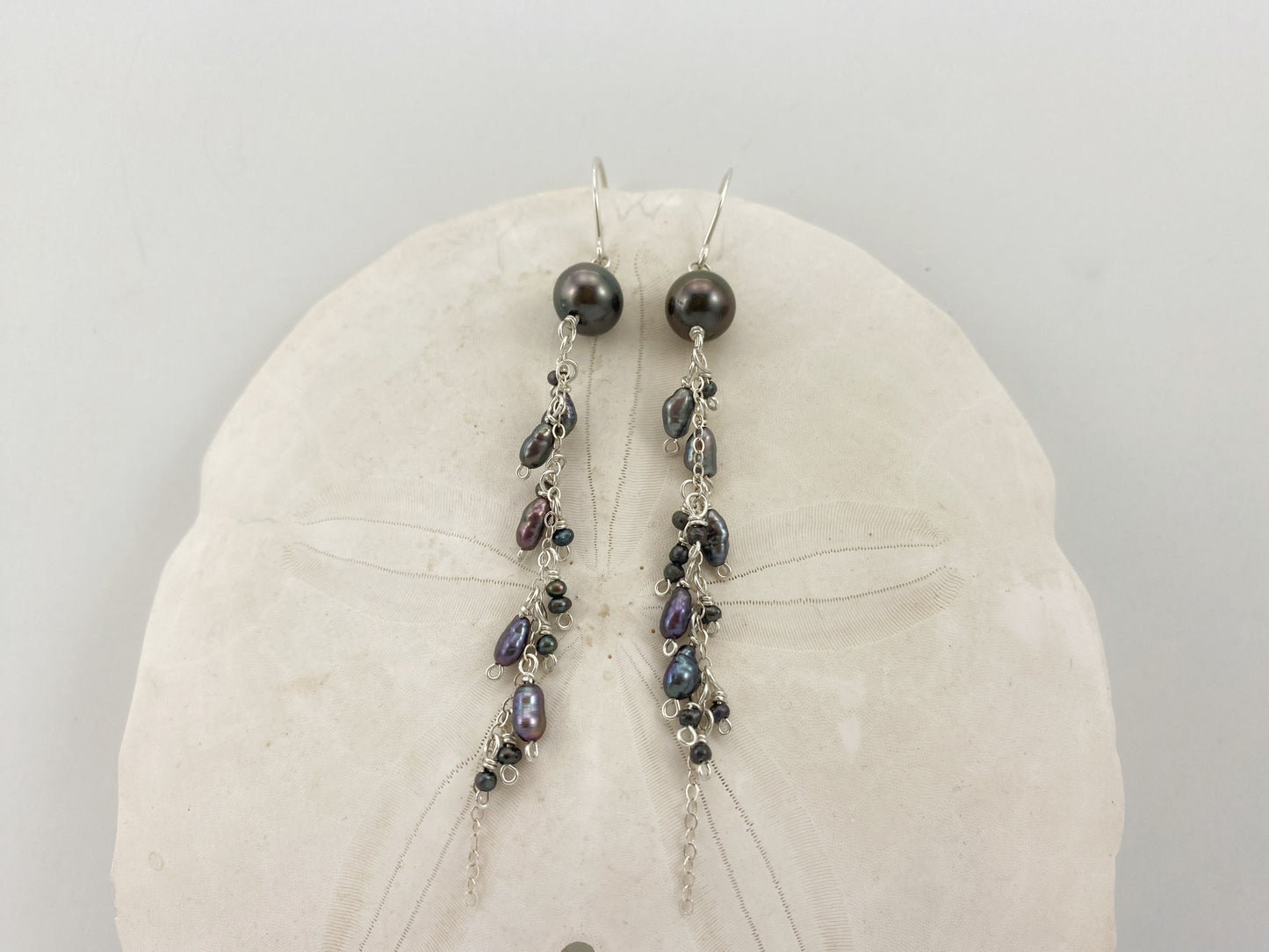 Tahitian & Freshwater Pearl Cluster Earrings