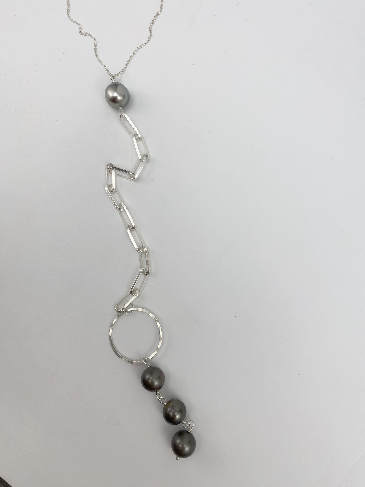 Silver Tahitian Pearl Y-Necklace