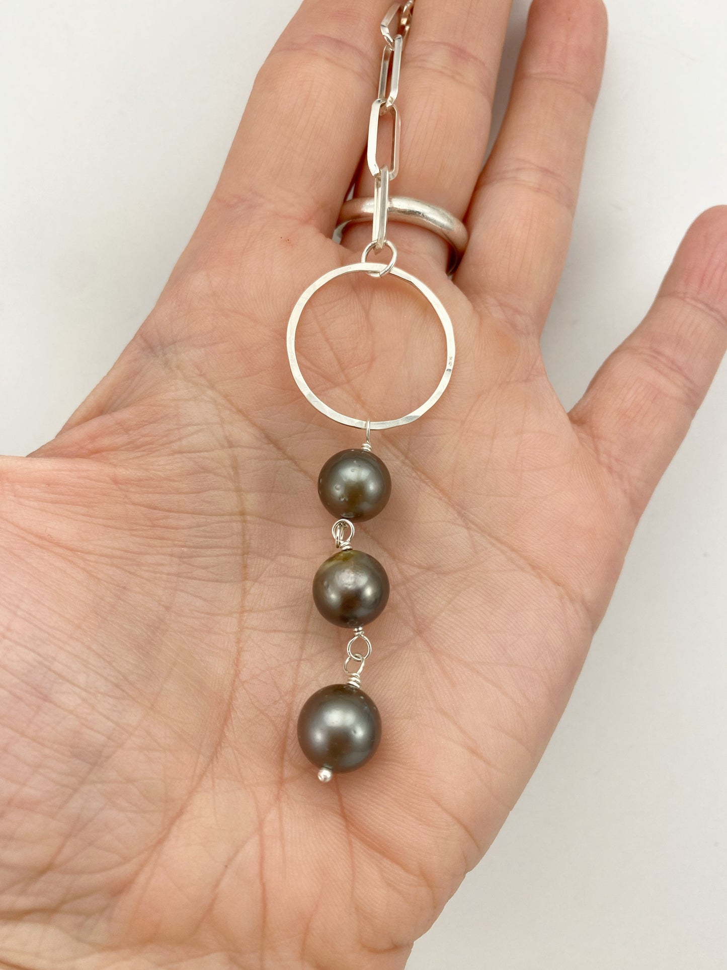 Silver Tahitian Pearl Y-Necklace