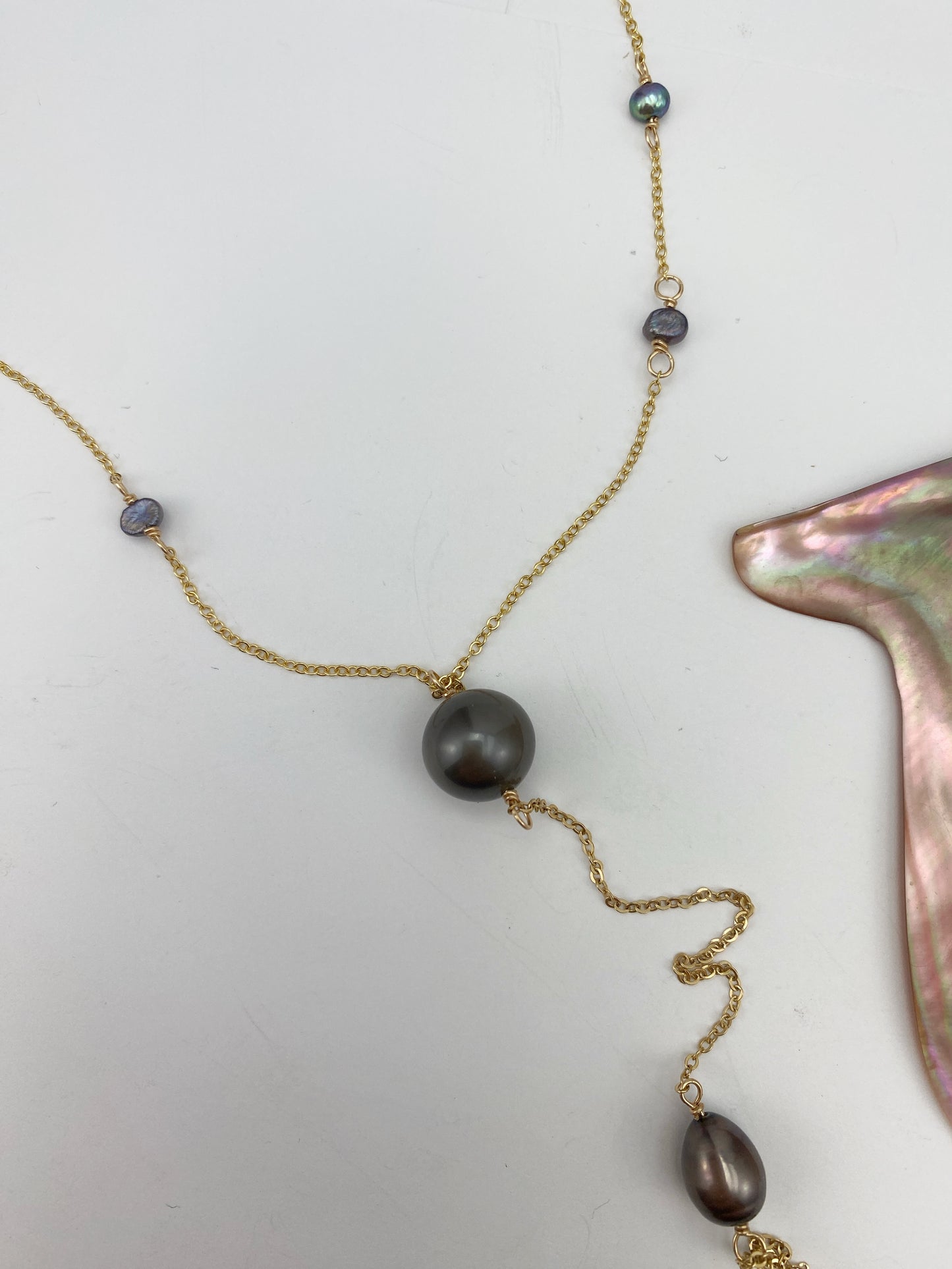 Golden Sunset Tahitian Pearl Y-Necklace