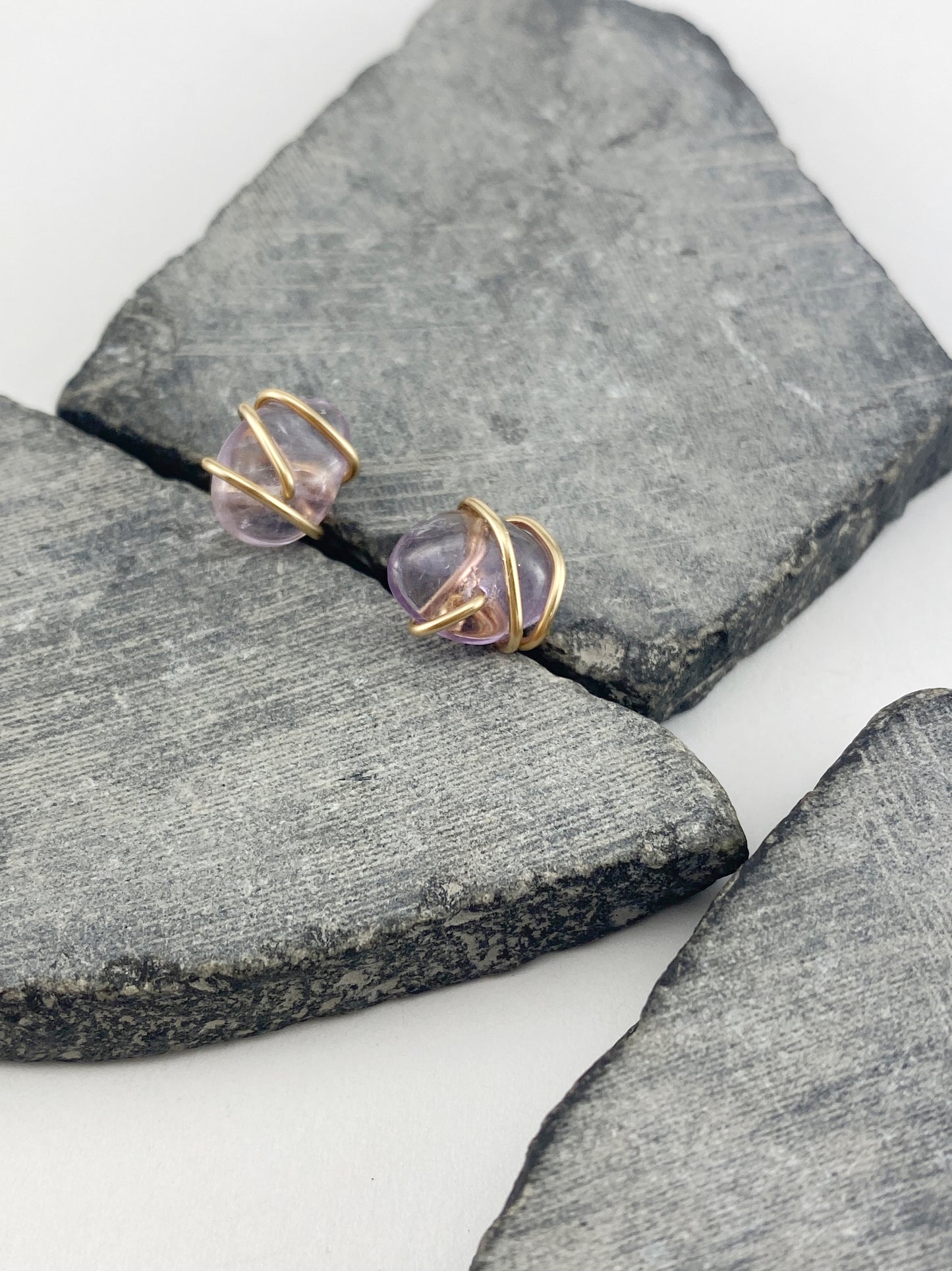 Rachel-dawn-designs-gold-wrapped-amethyst-stud-earrings