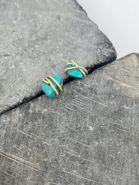 Rachel-dawn-designs-gold-wrapped-turquoise-stud-earrings
