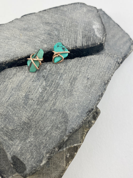 Rachel-dawn-design-gold-wrapped-turquoise-stud-earrings-minimalist-stud