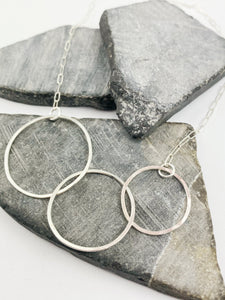 Sterling Silver Triple Nested Hoop Necklace