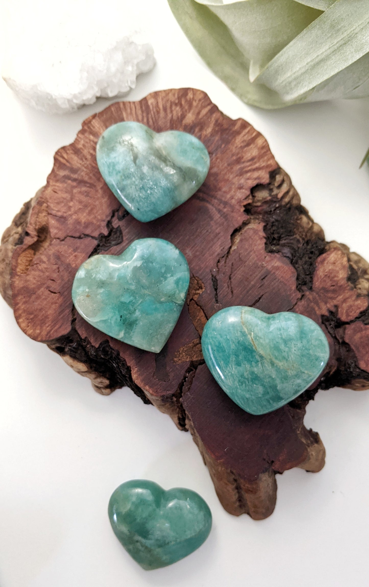 Amazonite Stone Heart| Healing Crystals | Chakra Stones | Worry Stone | Palm Stone | Heart Stone | Crystal Gifts