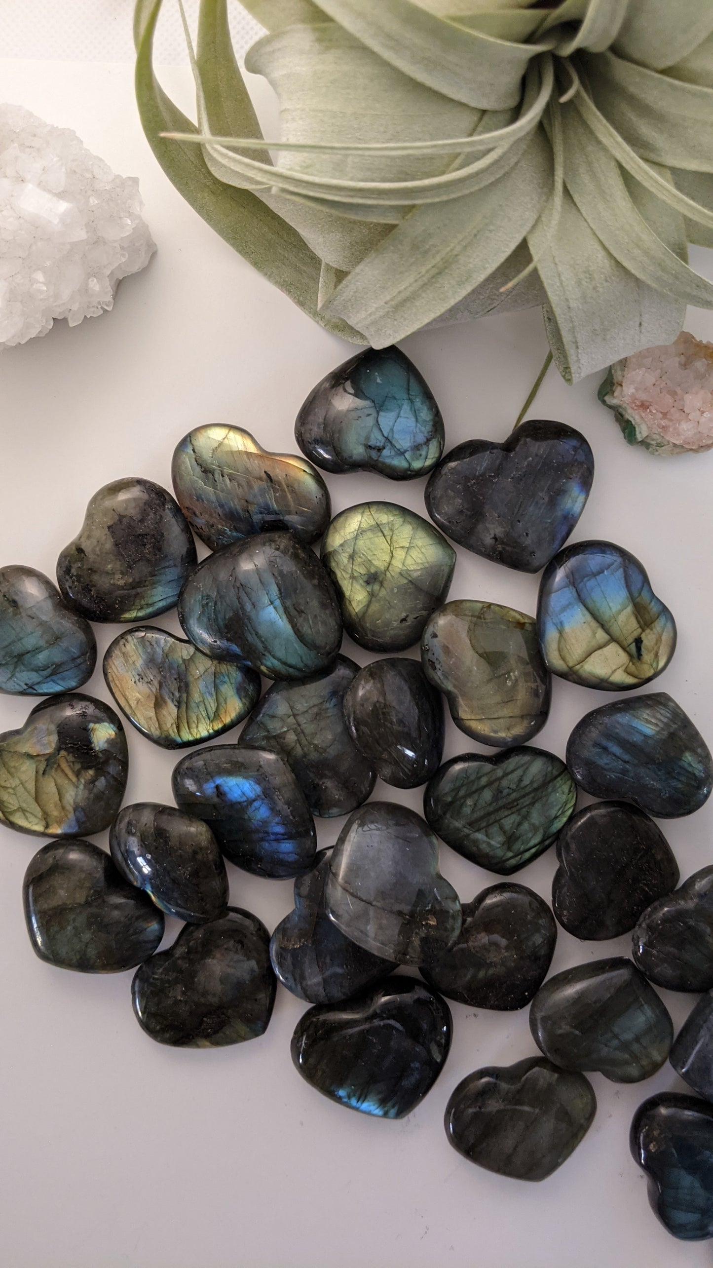 Labradorite Heart Stone| Healing Crystals | Chakra Stones | Worry Stone | Palm Stone | Heart Stone | Crystal Gifts