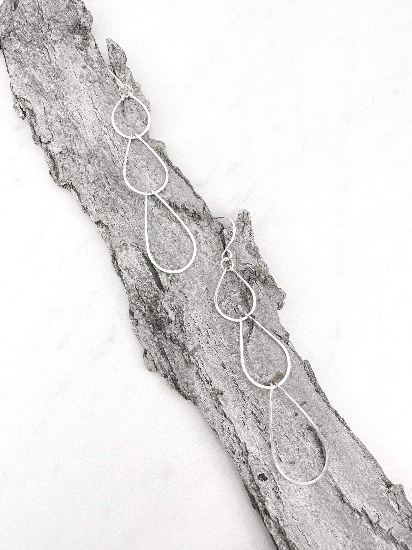 Silver Triple Teardrop Earrings | Waterfall Earrings | Silver Teardrop Earrings | Sterling Silver