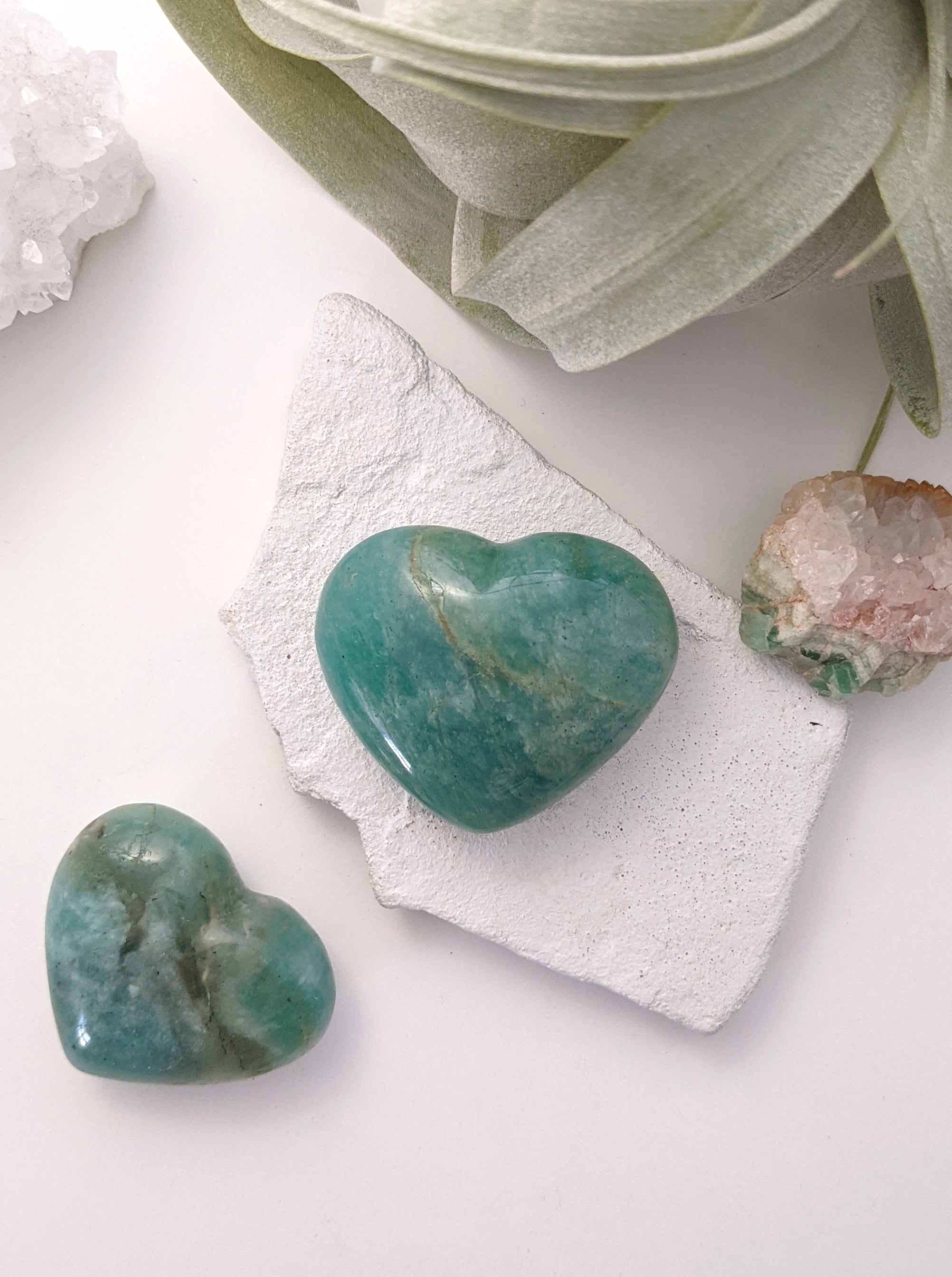 Amazonite Stone Heart| Healing Crystals | Chakra Stones | Worry Stone | Palm Stone | Heart Stone | Crystal Gifts