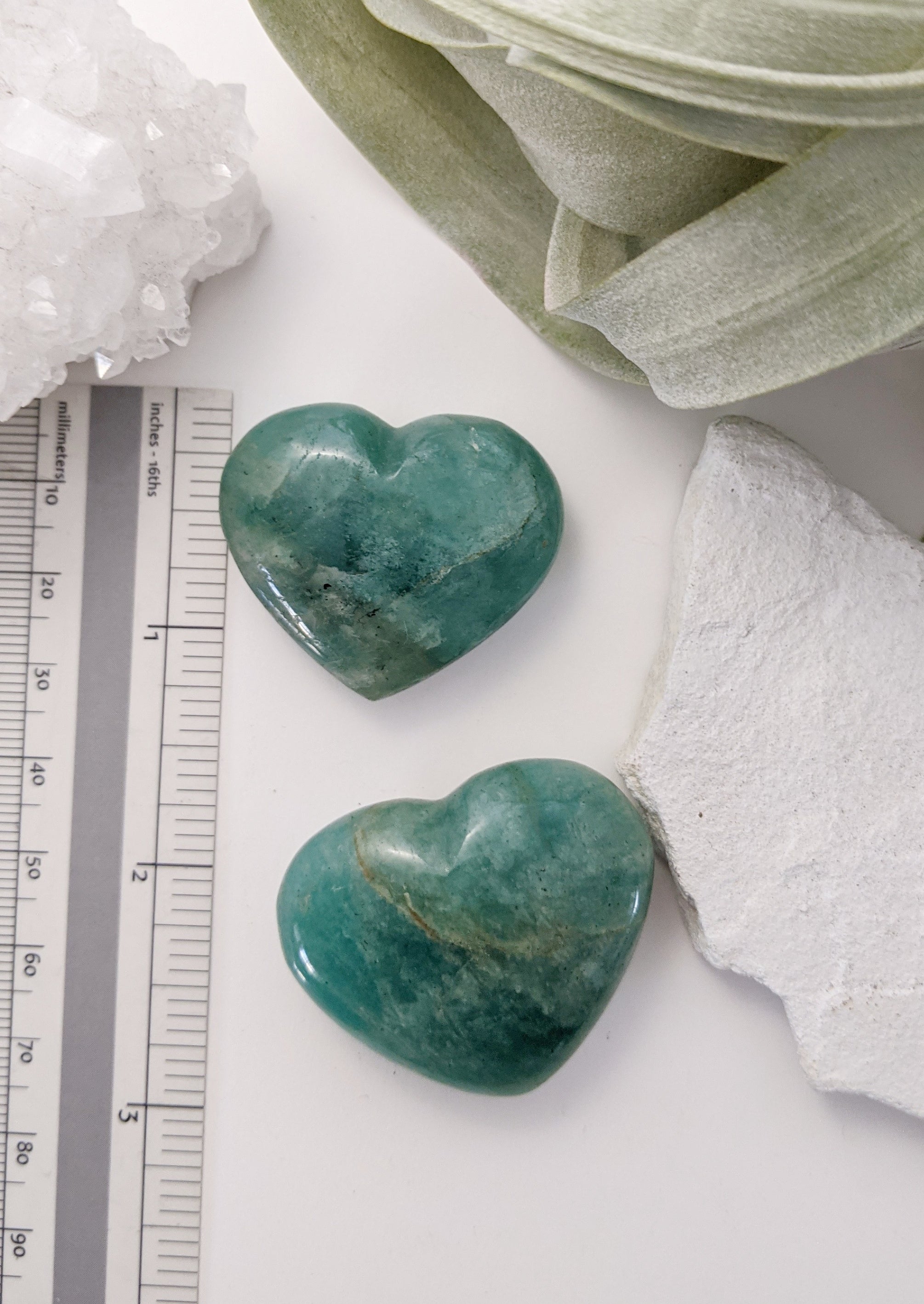 Amazonite Stone Heart| Healing Crystals | Chakra Stones | Worry Stone | Palm Stone | Heart Stone | Crystal Gifts