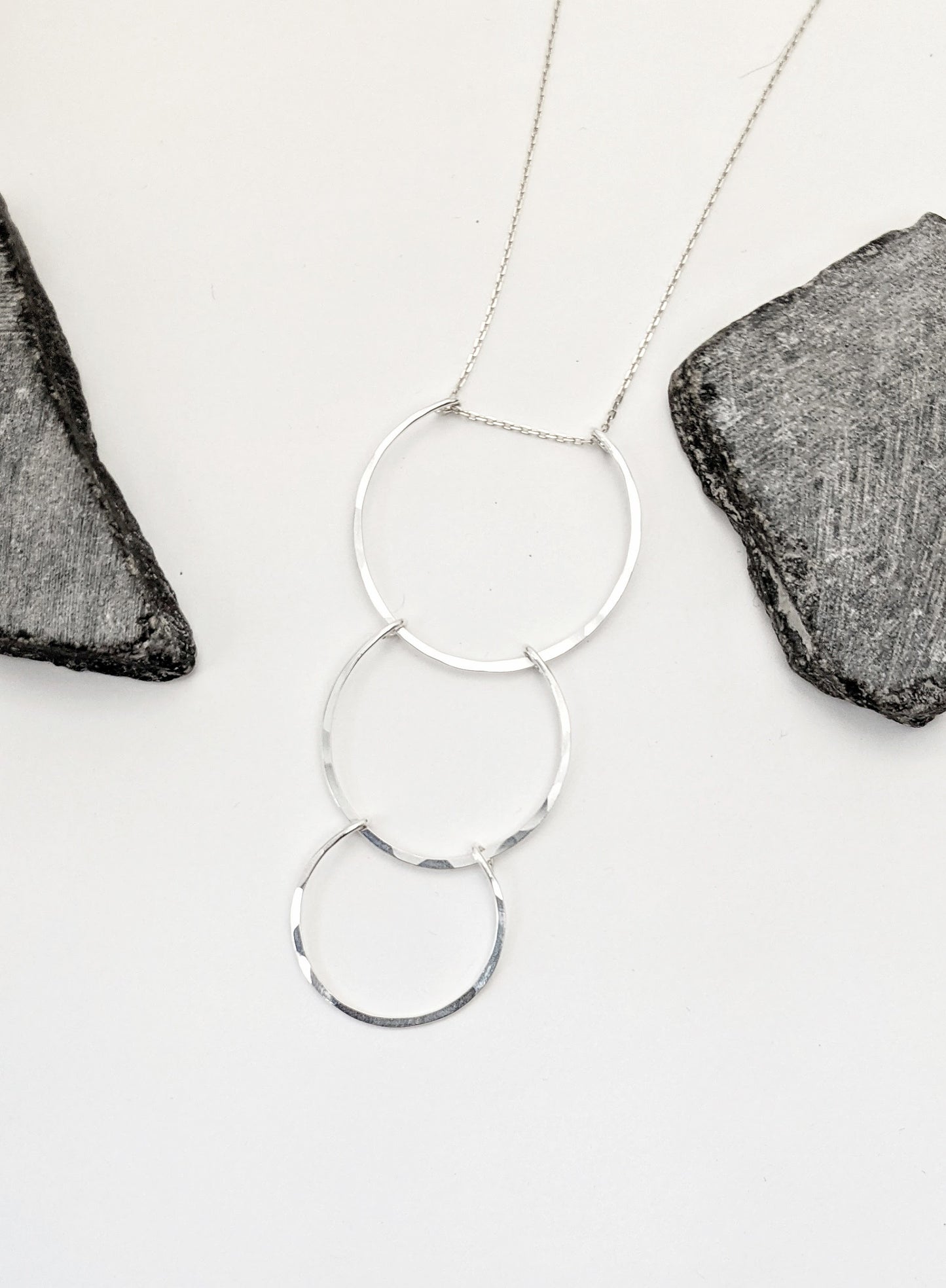 Silver Supernova Necklace | Arch Necklace | Cascading Pendant | Statement Necklace | Hammered Pendant | Layering Pendant | Silver Boho Necklace | Sterling Silver