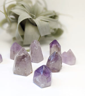 Amethyst Crystal Points| Healing Crystals | Chakra Stones | Worry Stone | Palm Stone | Heart Stone | Crystal Gifts