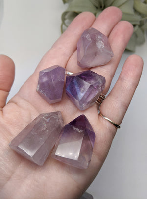 Amethyst Crystal Points| Healing Crystals | Chakra Stones | Worry Stone | Palm Stone | Heart Stone | Crystal Gifts