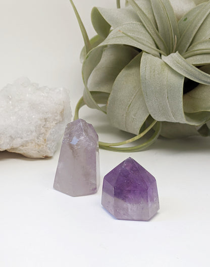 Amethyst Crystal Points| Healing Crystals | Chakra Stones | Worry Stone | Palm Stone | Heart Stone | Crystal Gifts