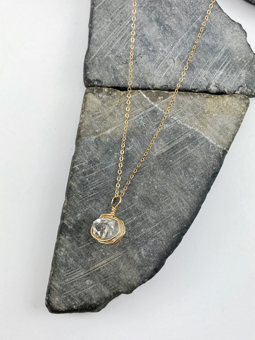 rachel_dawn_designs_14k_gold_herkimer_diamond_wrap_necklace