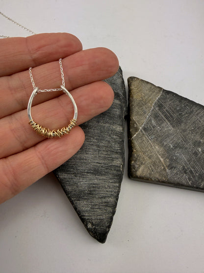 Mixed Metal Horseshoe Necklace
