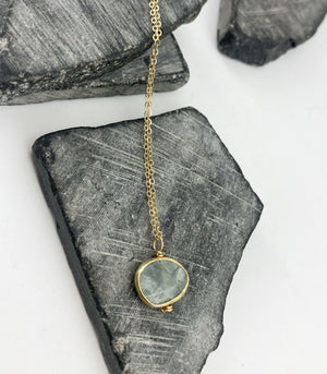 Faceted Aquamarine Necklace | Gold Necklace | Aquamarine Bezel Necklace | Birthstone Jewelry | March Birthday | Aquamarine Jewelry