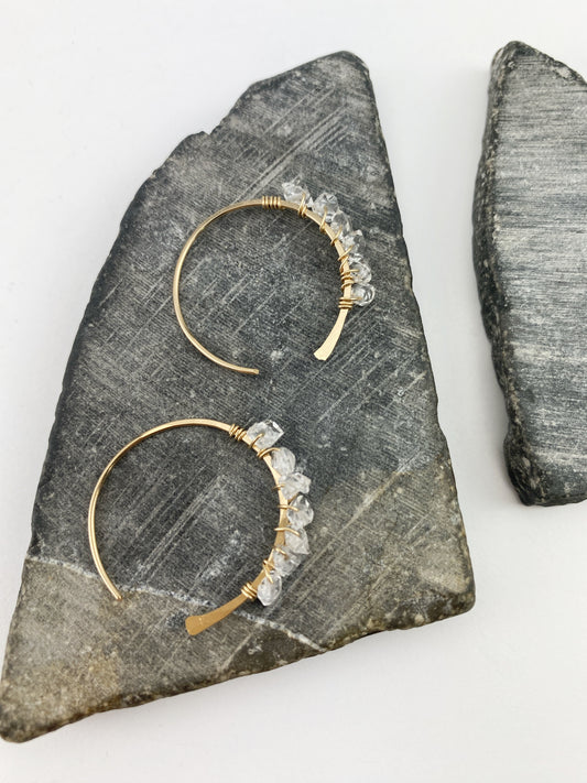 rachel_dawn_designs_gold_herkimer_diamond_hoop_earrings