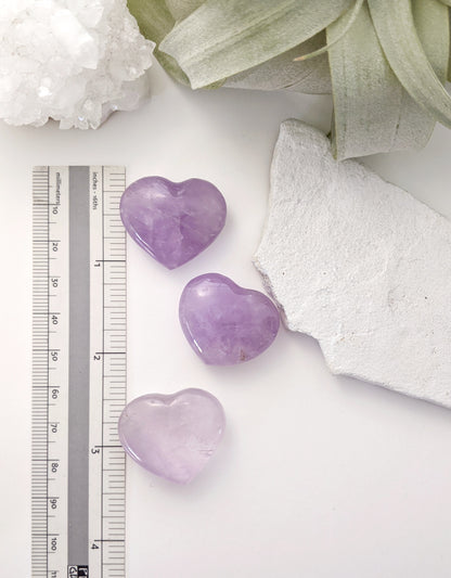 Amethyst Stone Heart| Healing Crystals | Chakra Stones | Worry Stone | Palm Stone | Heart Stone | Crystal Gifts
