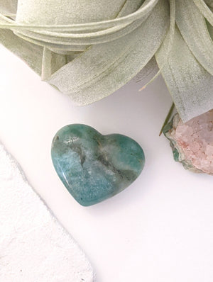 Amazonite Stone Heart| Healing Crystals | Chakra Stones | Worry Stone | Palm Stone | Heart Stone | Crystal Gifts