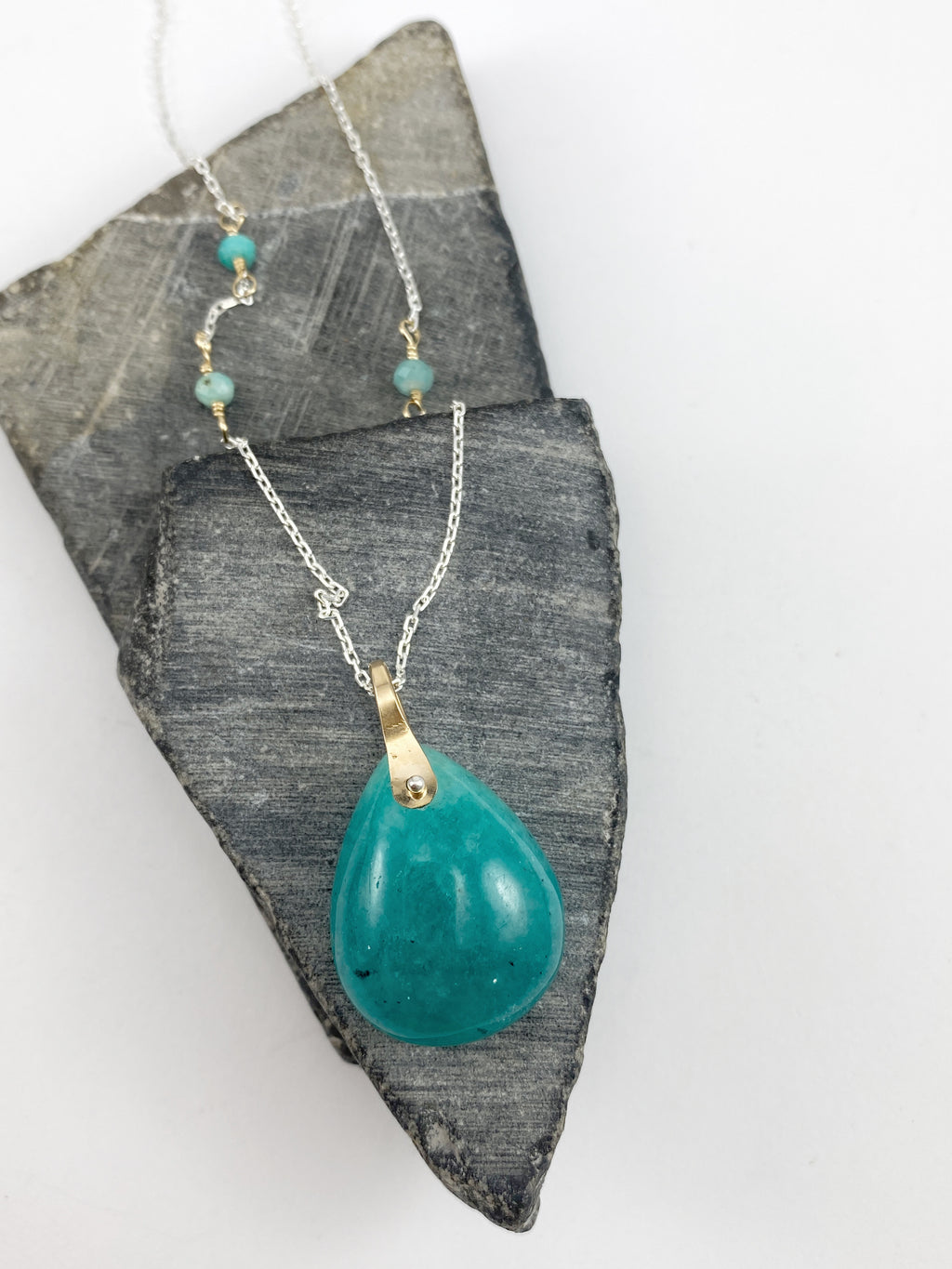 Sterling Silver and Amazonite Necklace