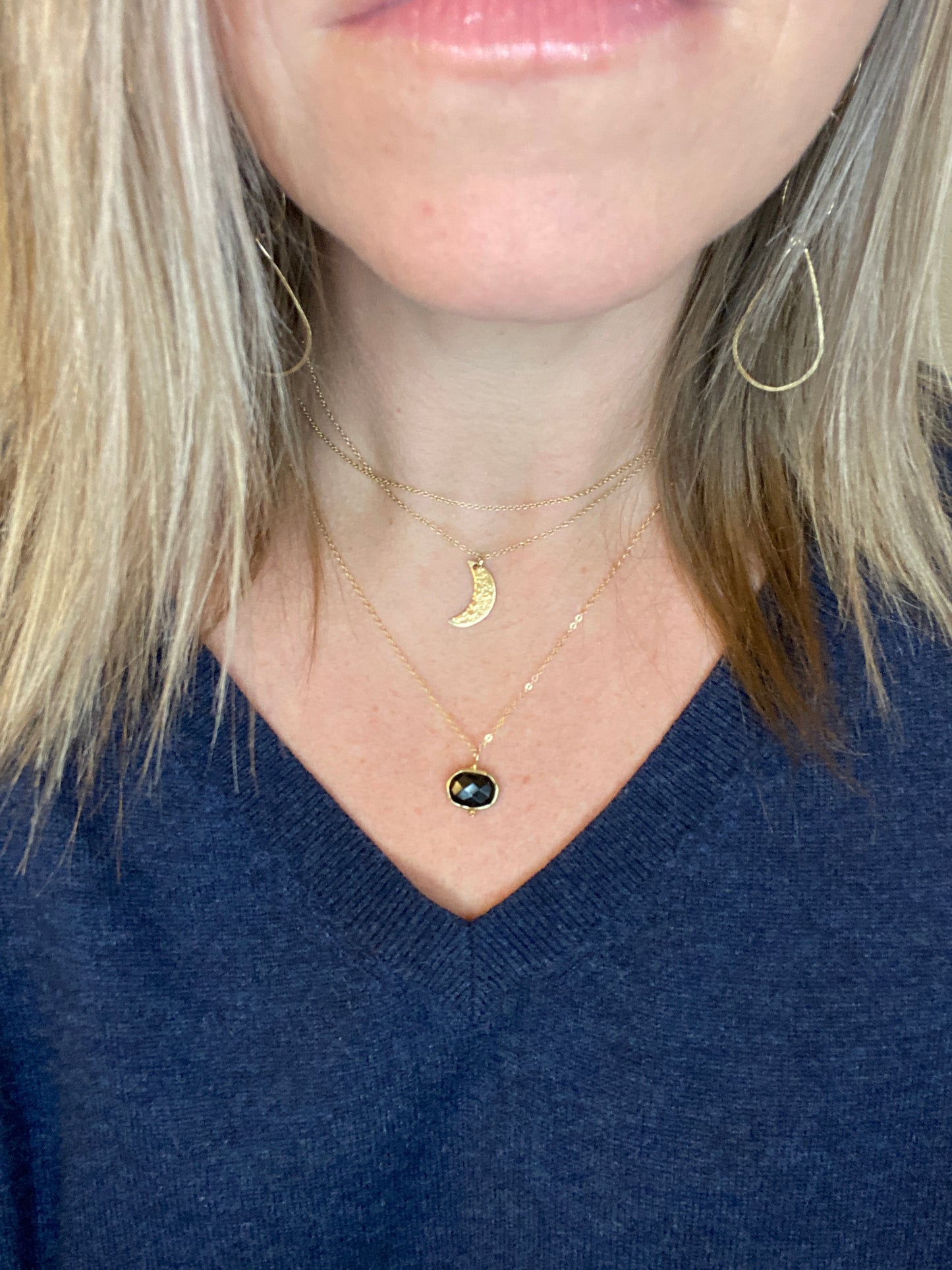 Faceted Onyx Necklace | Gold Necklace | Onyx Bezel Necklace | Boho Necklace | Birthstone Jewelry | July Birthday | Onyx Jewelry