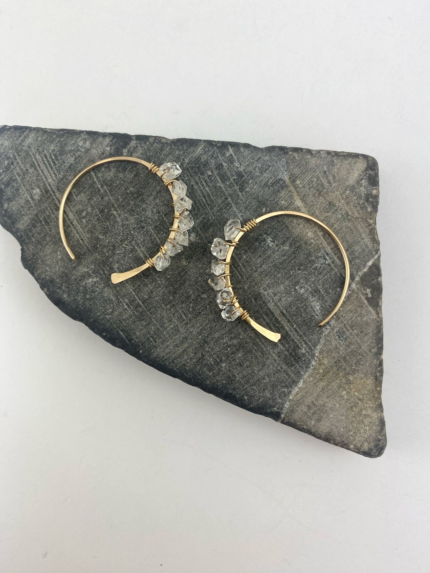 Gold Herkimer Hoops