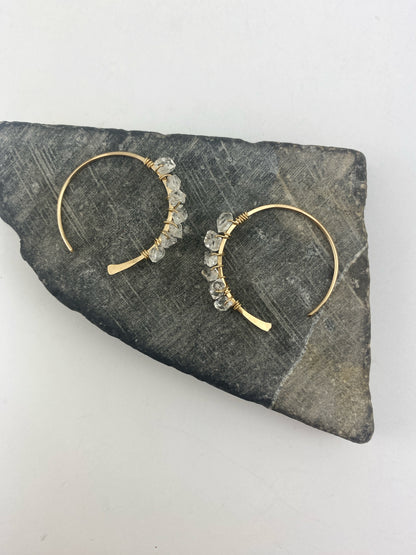 Gold Herkimer Hoops