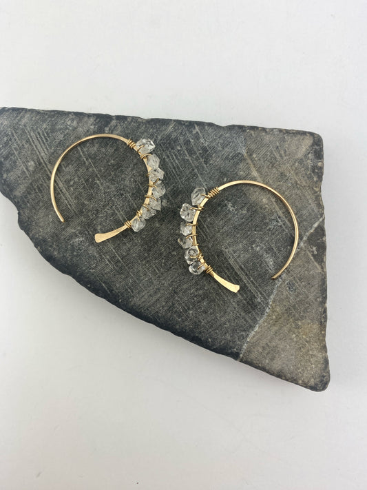 Gold Herkimer Hoops