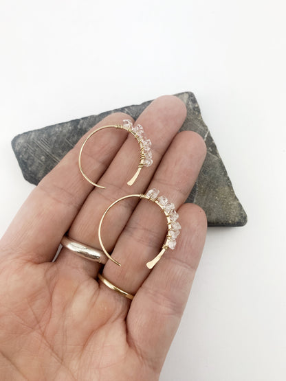 Gold Herkimer Hoops