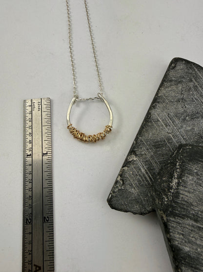 Mixed Metal Horseshoe Necklace