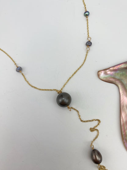 Golden Sunset Tahitian Pearl Y-Necklace