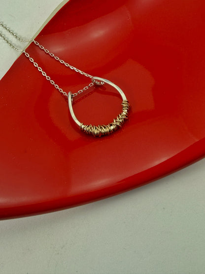 Mixed Metal Horseshoe Necklace