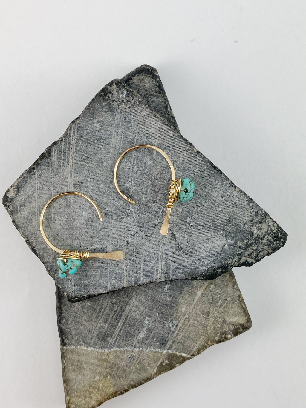 Rachel_Dawn_Designs_Gold_arch_earrings_Wrapped_Turquoise_Threaders