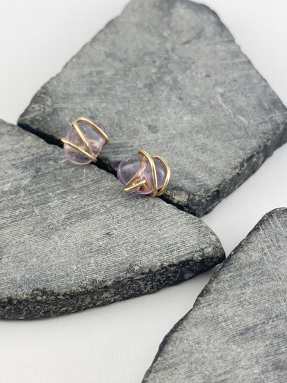 Rachel-dawn-designs-gold-wrapped-amethyst-stud-earrings