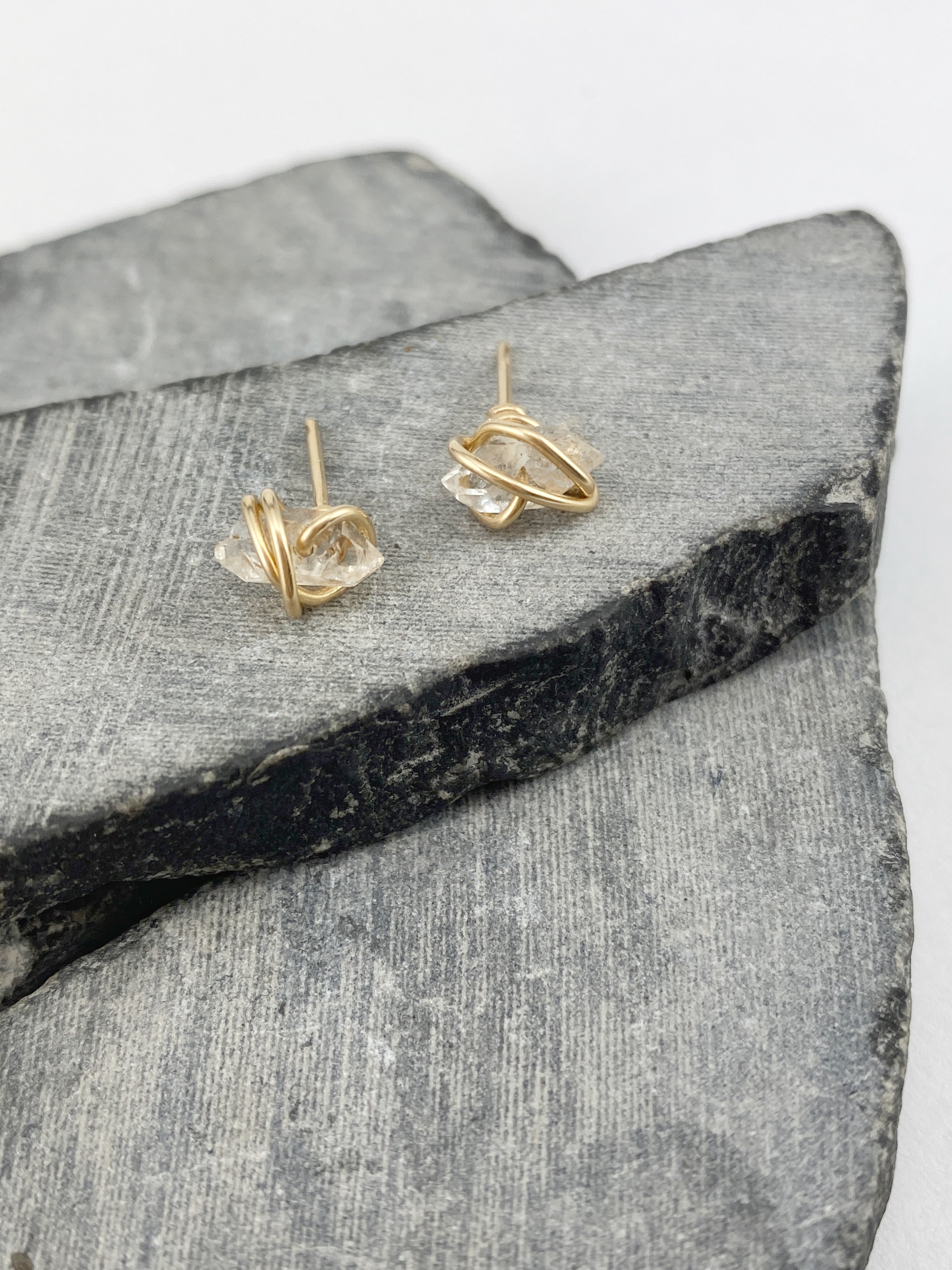 Rachel- Dawn- Design-herkimer-diamond-stud-earrings-gold-wrap