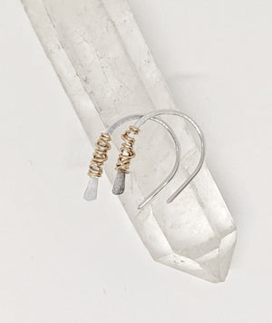 Sterling Silver Horseshoe Threader with 14k Gold Wrap