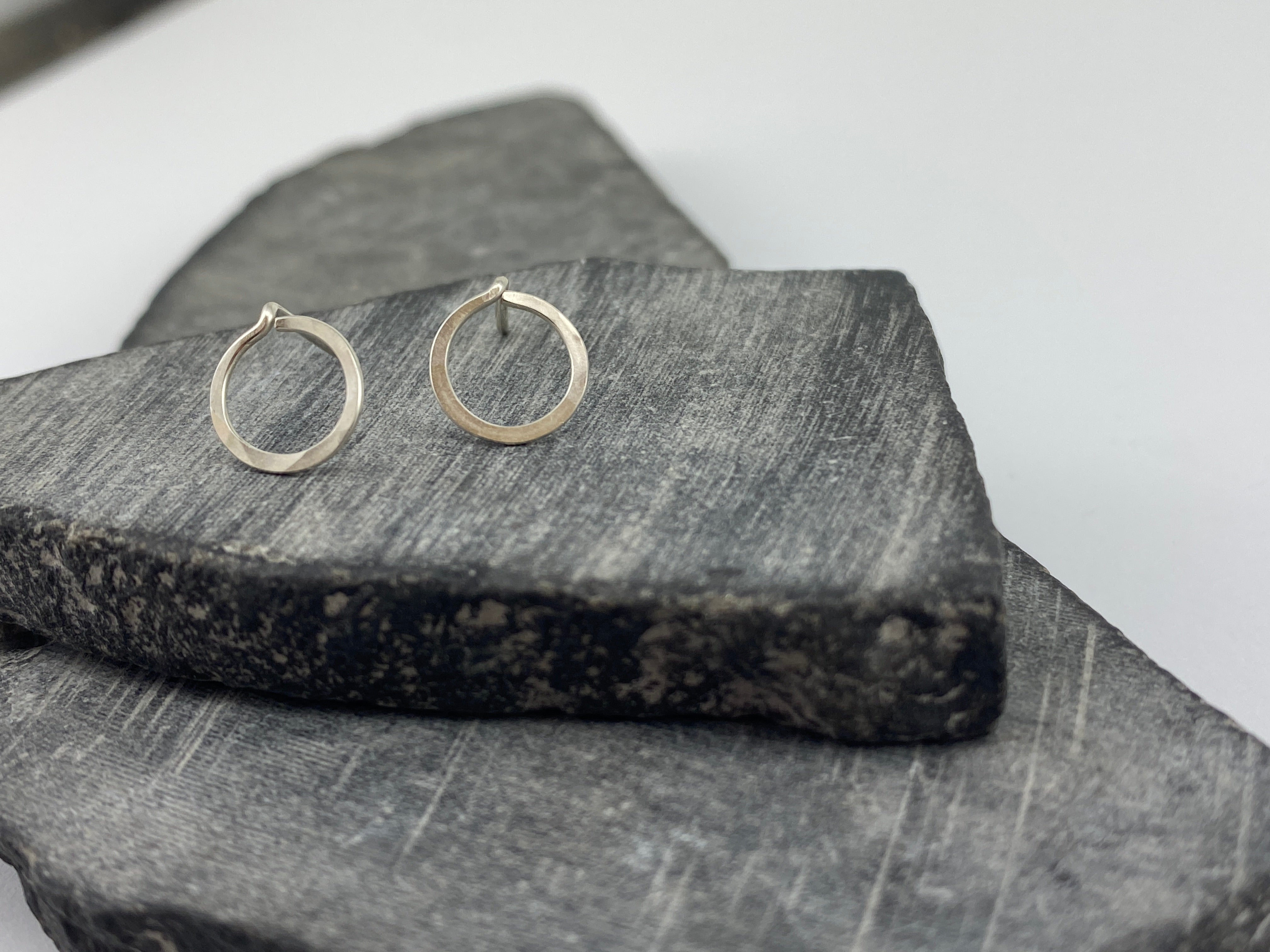 Sterling Silver Circle Stud Earrings