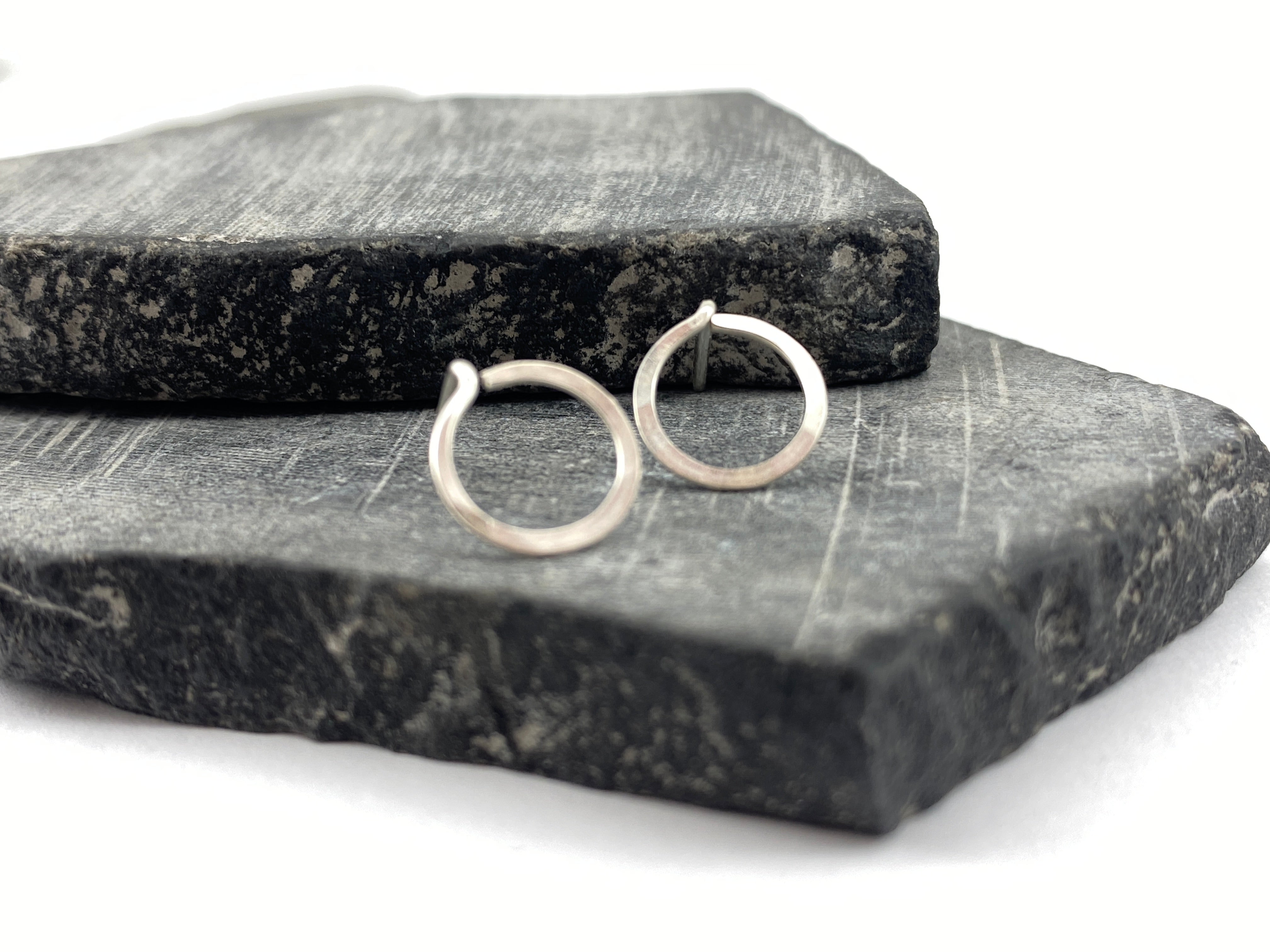 Sterling Silver Circle Stud Earrings