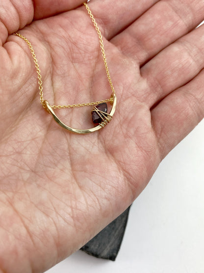 rachel_dawn_designs_gold_garnet_arch_necklace