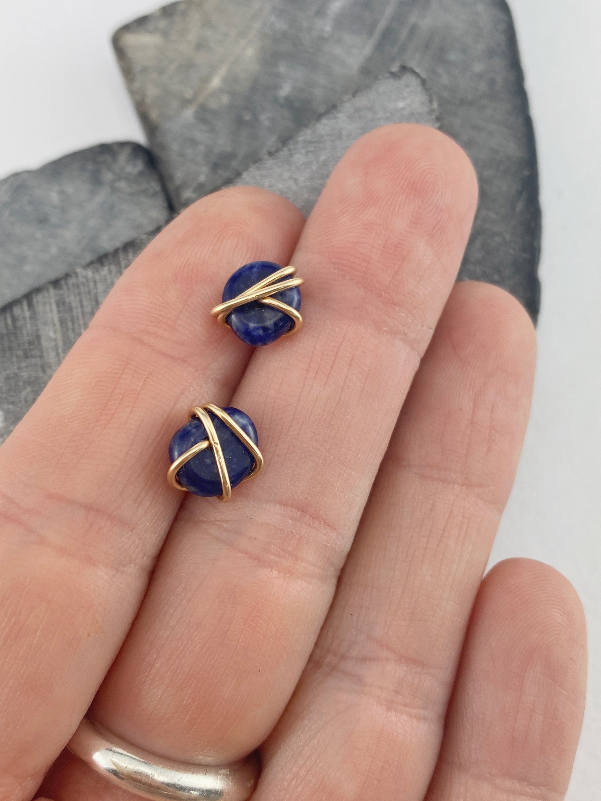 Rachel- dawn- designs- 14k-gold-lapis- stud-earrings
