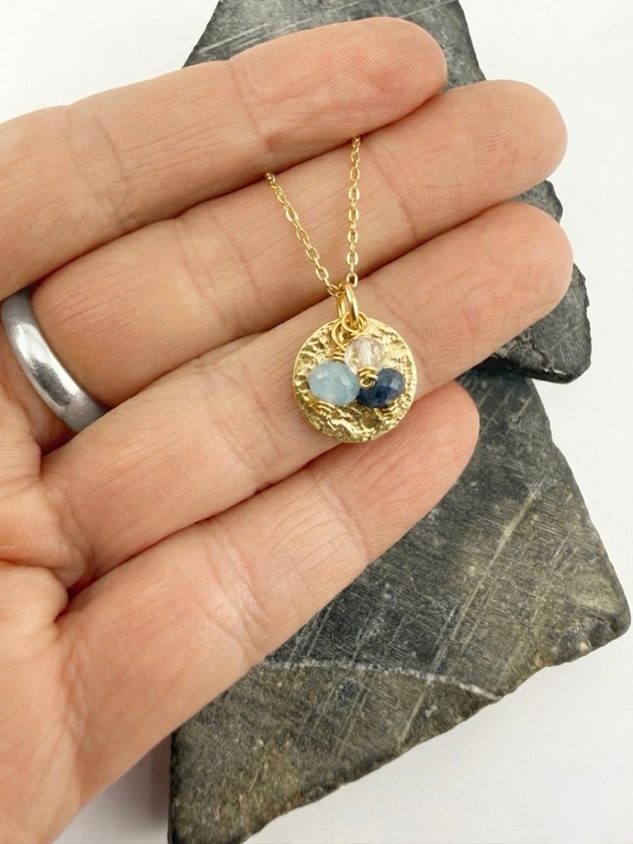 Circle Birthstone Necklace | Minimalist Custom Jewelry