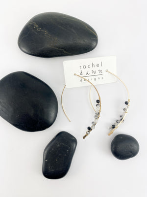 Tourmalated Quartz & Onyx Petal Threader