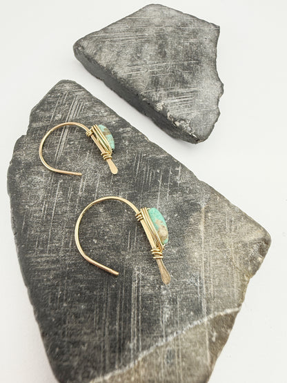 Hand-forged Gold Arch Earrings | Sleeping Beauty Turquoise
