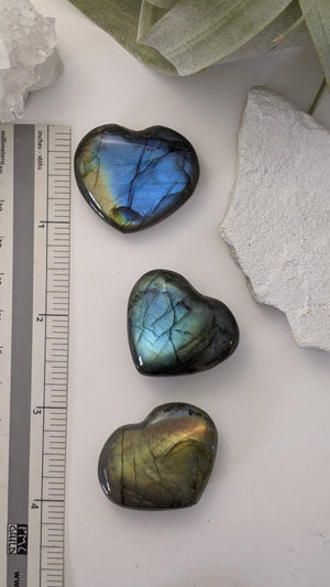 Labradorite Heart Stone| Healing Crystals | Chakra Stones | Worry Stone | Palm Stone | Heart Stone | Crystal Gifts