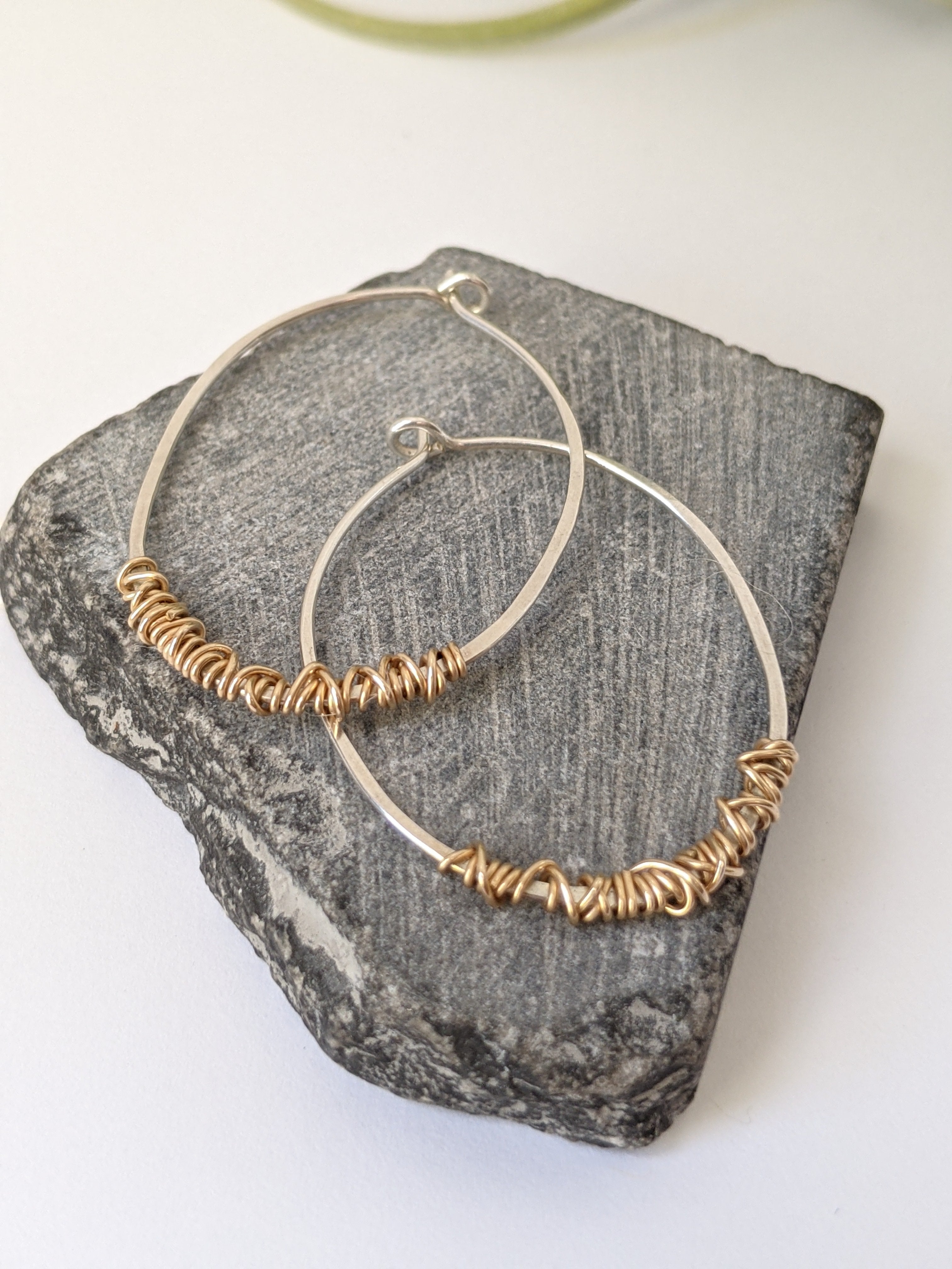 rachel_dawn_designs_silver_oval_hoop_and_gold_wrap_earrings