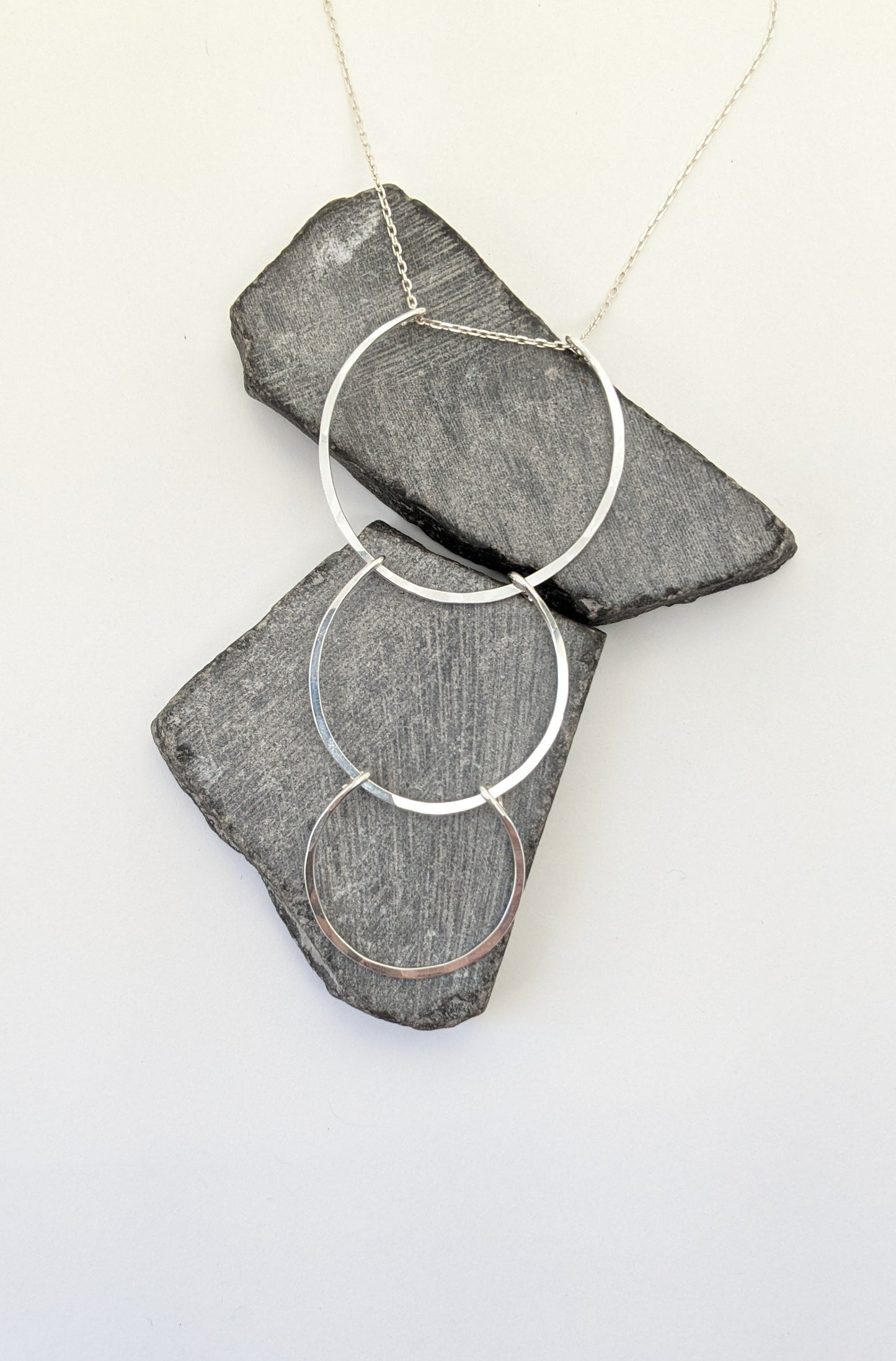 Silver Supernova Necklace | Arch Necklace | Cascading Pendant | Statement Necklace | Hammered Pendant | Layering Pendant | Silver Boho Necklace | Sterling Silver