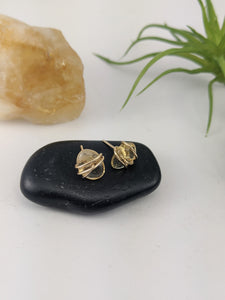 Gold Citrine Stud Earrings| Modern Earrings | Gemstone Posts | Gold Studs | Birthstone Earrings | Minimalist Earrings | Crystal Jewelry