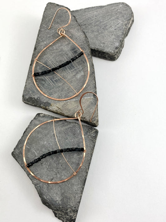rachel_dawn_designs_onyx_teardrop_hoop_earrings_Rose_gold